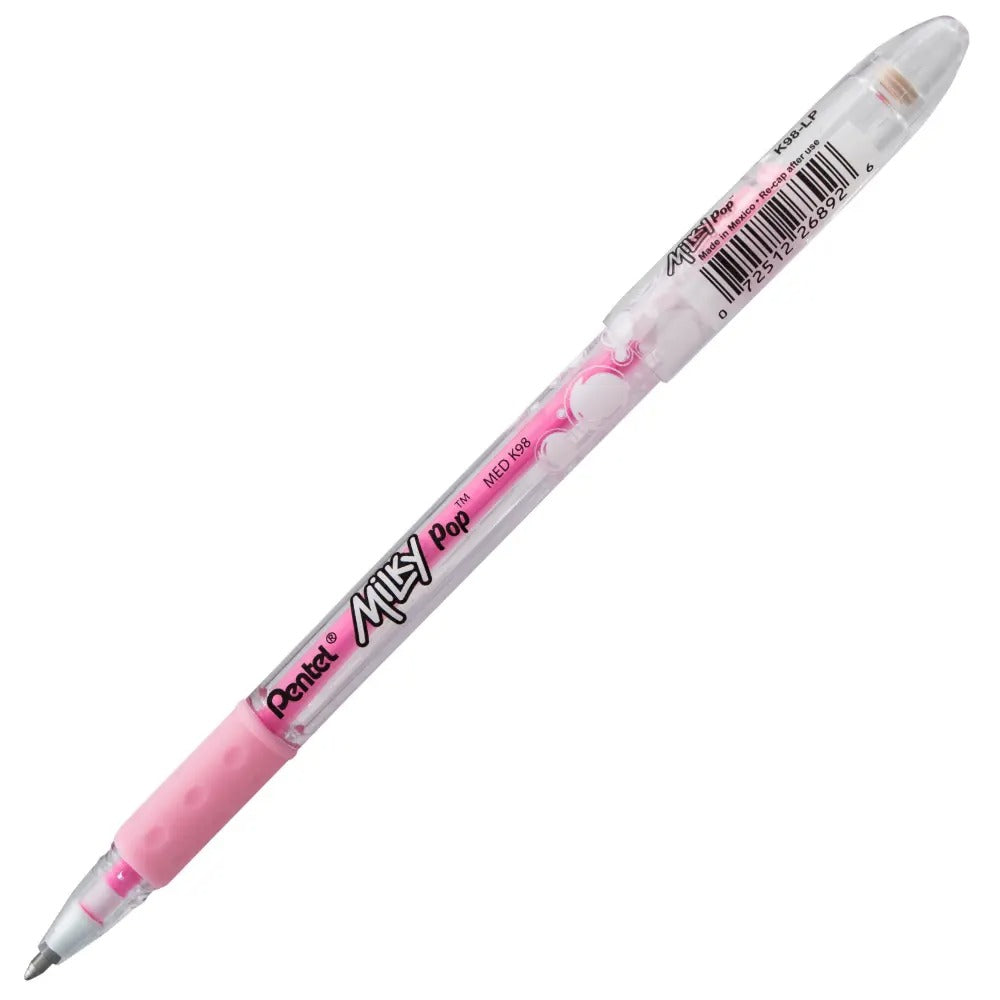 Milky Pop Pastel Gel Pen, (0.8mm) Medium Line, Pink Ink