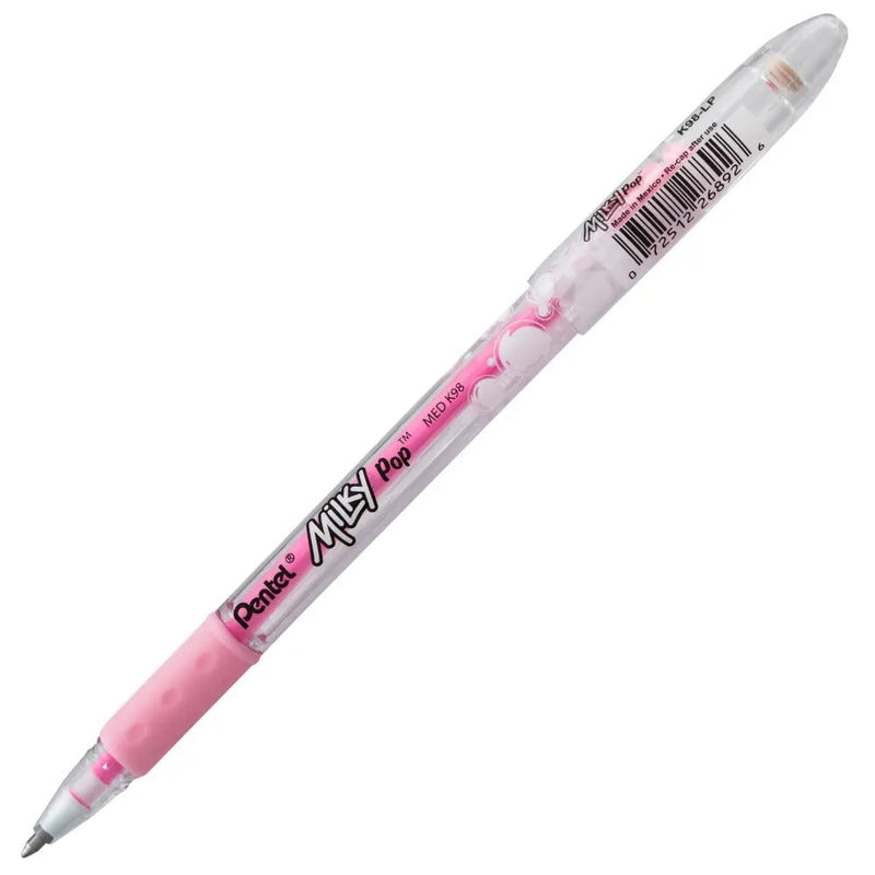 Milky Pop Pastel Gel Pen, (0.8mm) Medium Line, Pink Ink