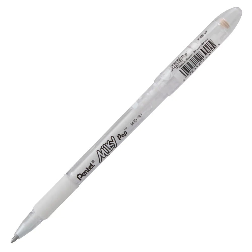 Milky Pop Pastel Gel Pen, (0.8mm) Medium Line, White Ink