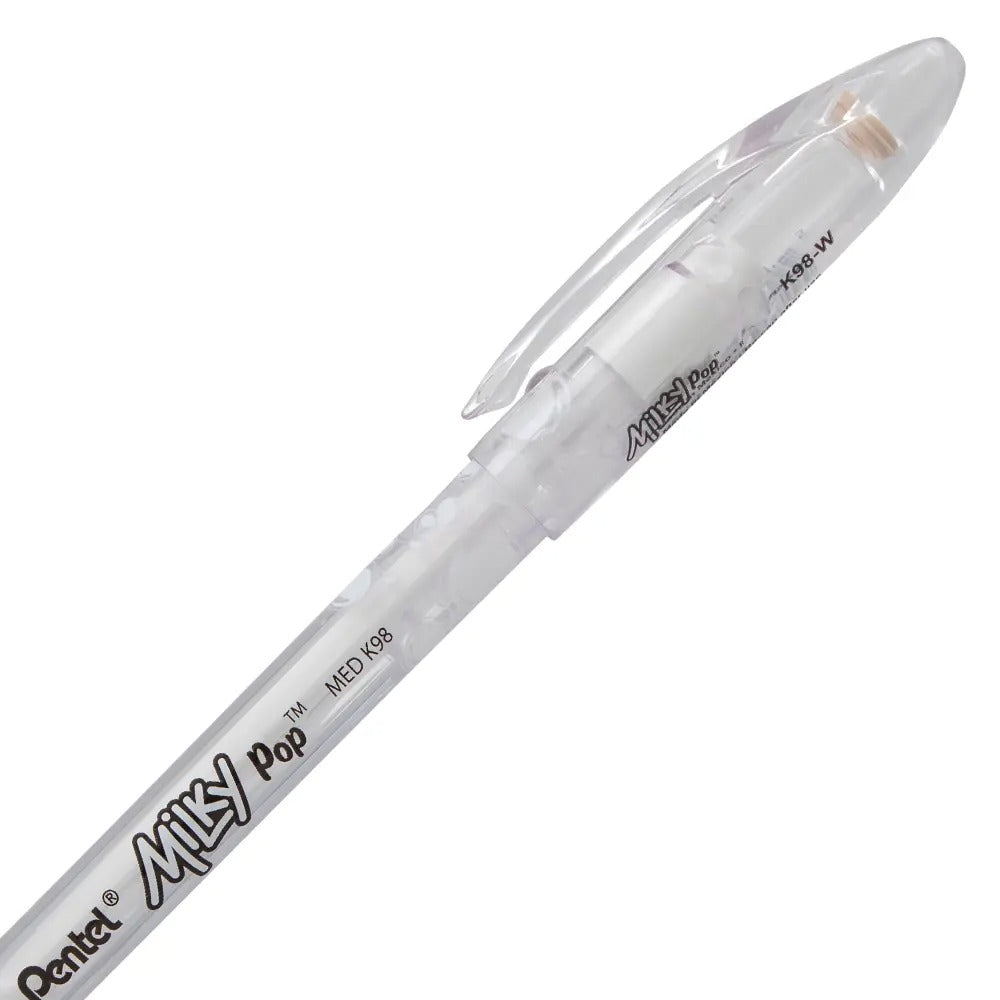 Milky Pop Pastel Gel Pen, (0.8mm) Medium Line, White Ink