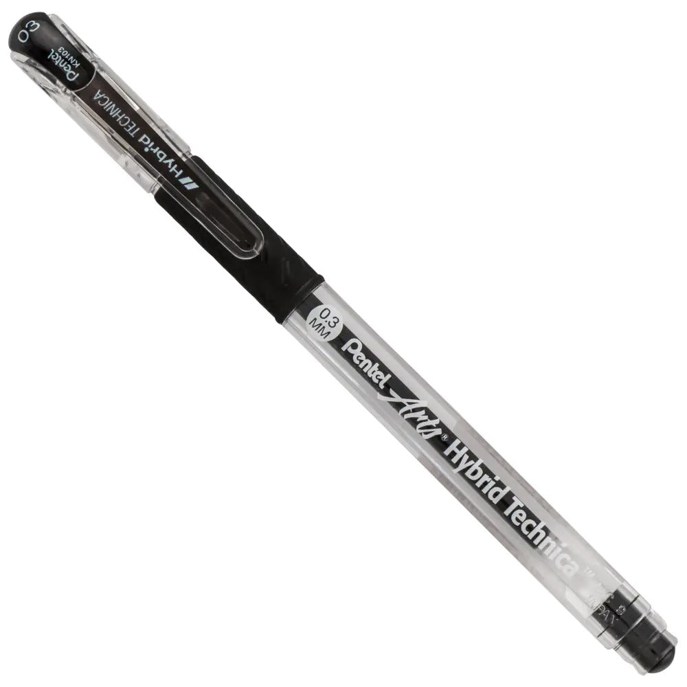 Pentel Arts Hybrid Technica (0.3mm) Gel Pen, Black Ink