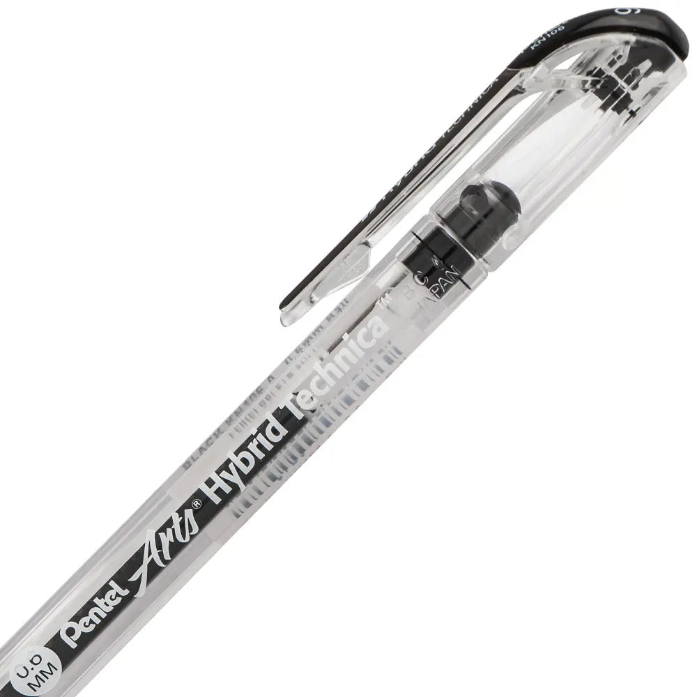 Pentel Arts Hybrid Technica (0.6mm) Gel Pen, Black Ink