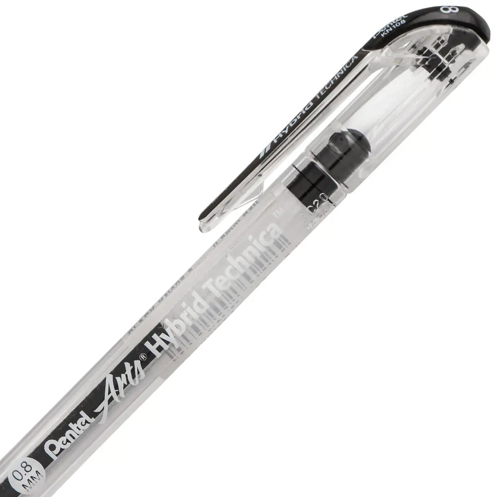 Pentel Arts Hybrid Technica (0.8mm) Gel Pen, Black