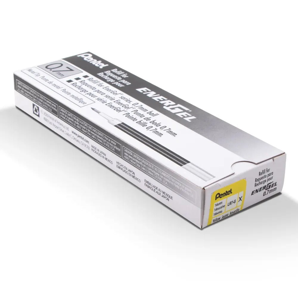 Refill Ink - For EnerGel Gel Pen, 0.7mm Metal Tip, Medium, Yellow Ink