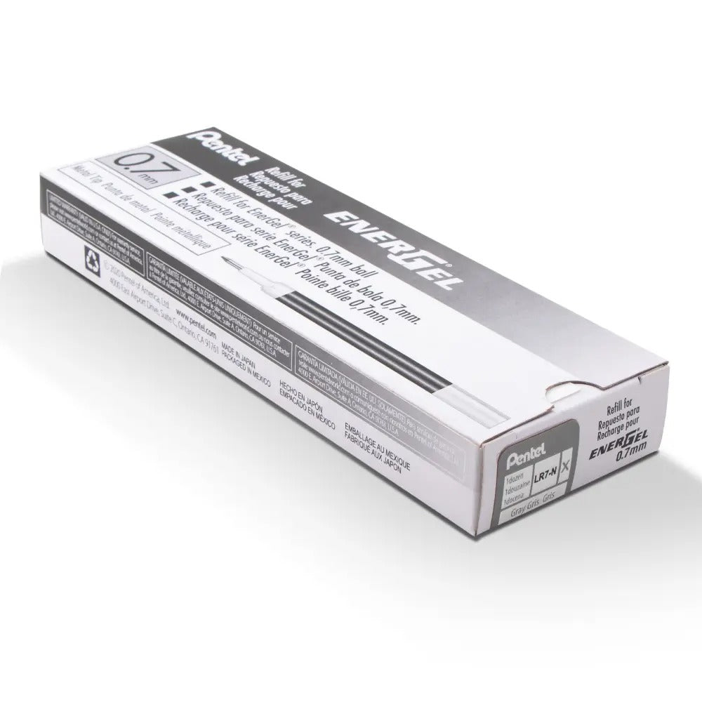 Refill Ink - For EnerGel Gel Pen, 0.7mm Metal Tip, Medium, Gray Ink