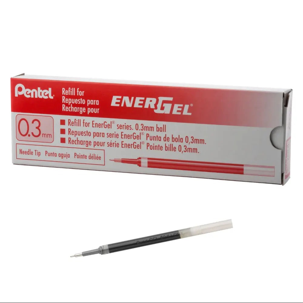 Refill Ink - For EnerGel Retractable Liquid Gel Pen, Needle Tip (0.3mm) Extra Fine Line, Red Ink