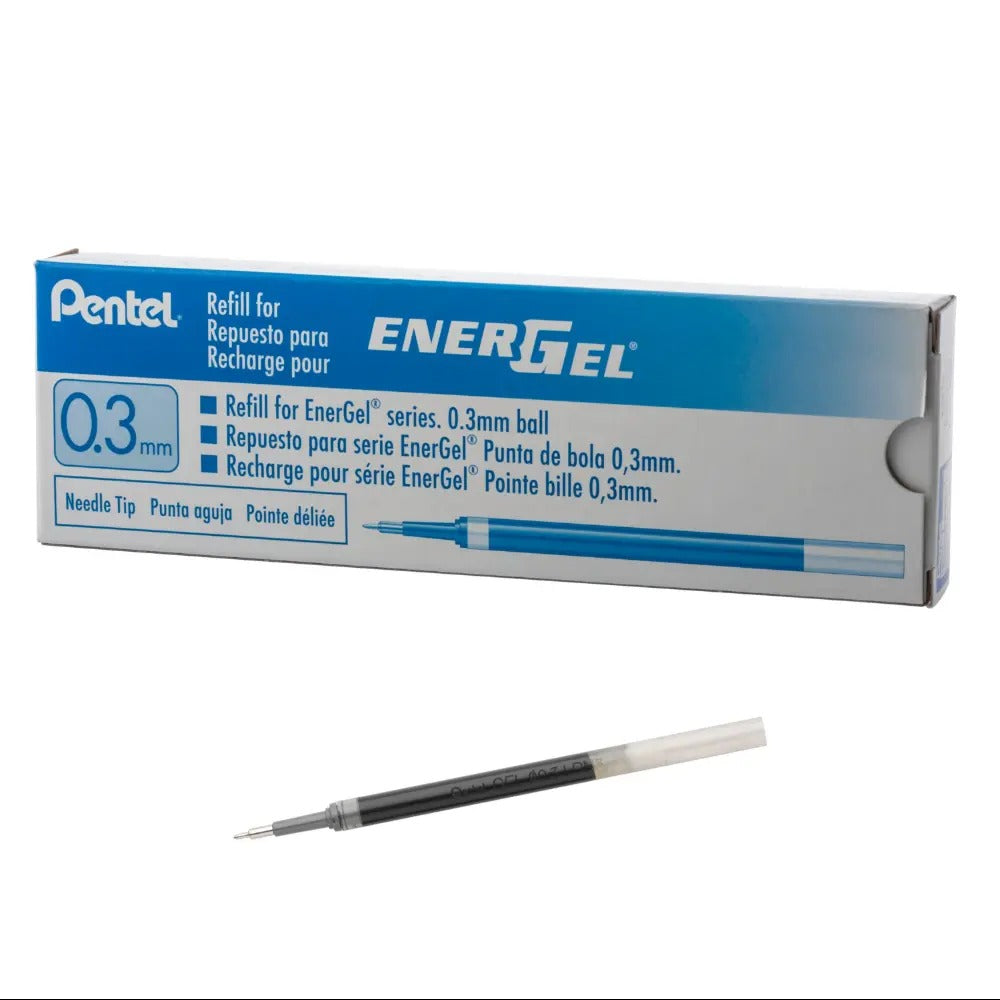 Refill Ink - For EnerGel Retractable Liquid Gel Pen, Needle Tip (0.3mm) Extra Fine Line, Blue Ink