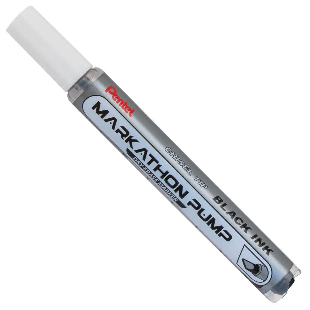 Markathon Pump Dry Erase Marker, Chisel Tip, Black Ink