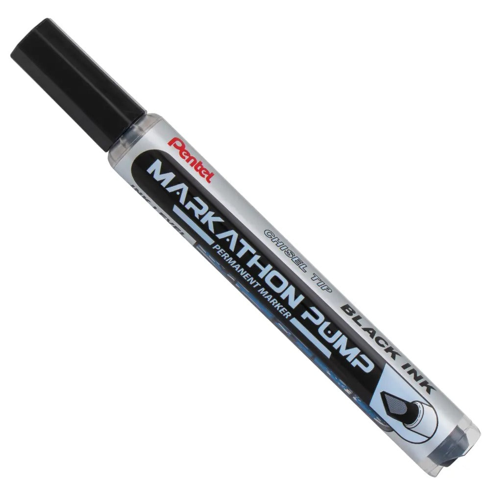 Markathon Pump Permanent Marker, Chisel Tip, Black Ink