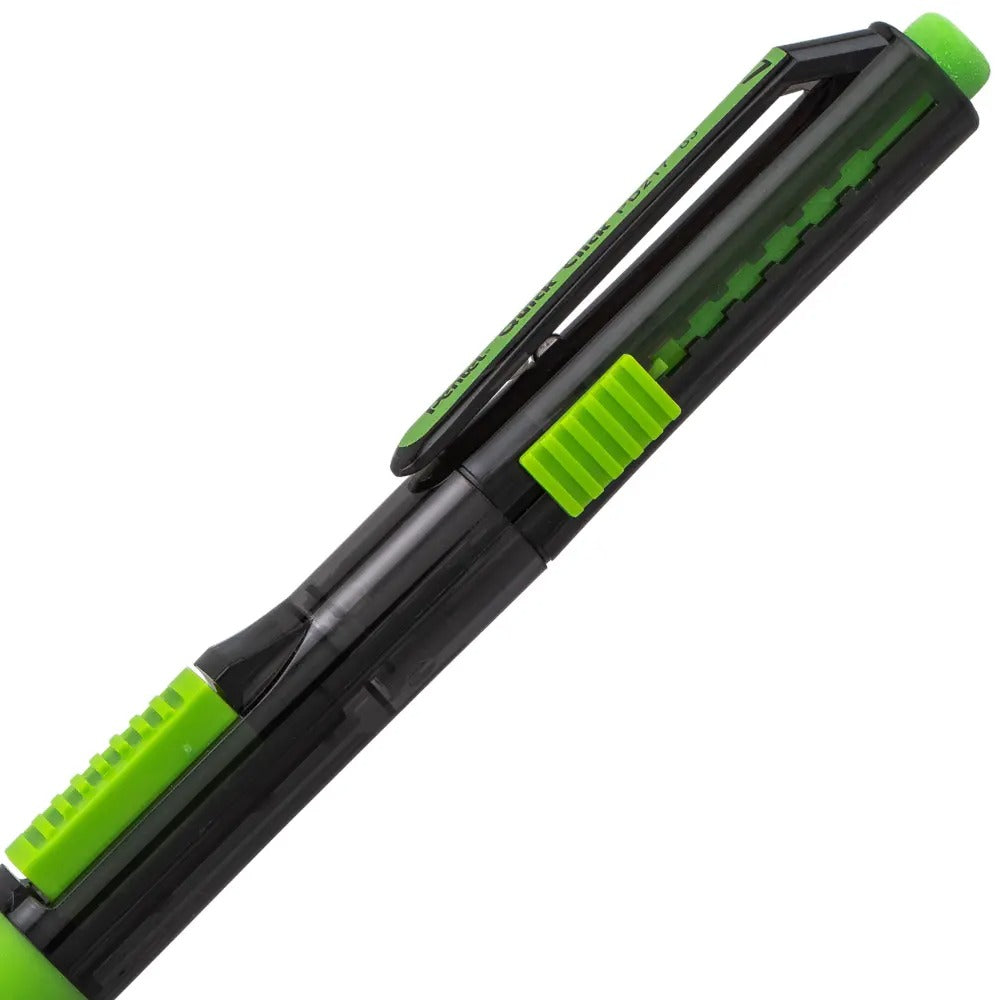 QUICK CLICK POP Mechanical Pencil, (0.7mm) Medium 2B Lead, Black Barrel w/Green Trim