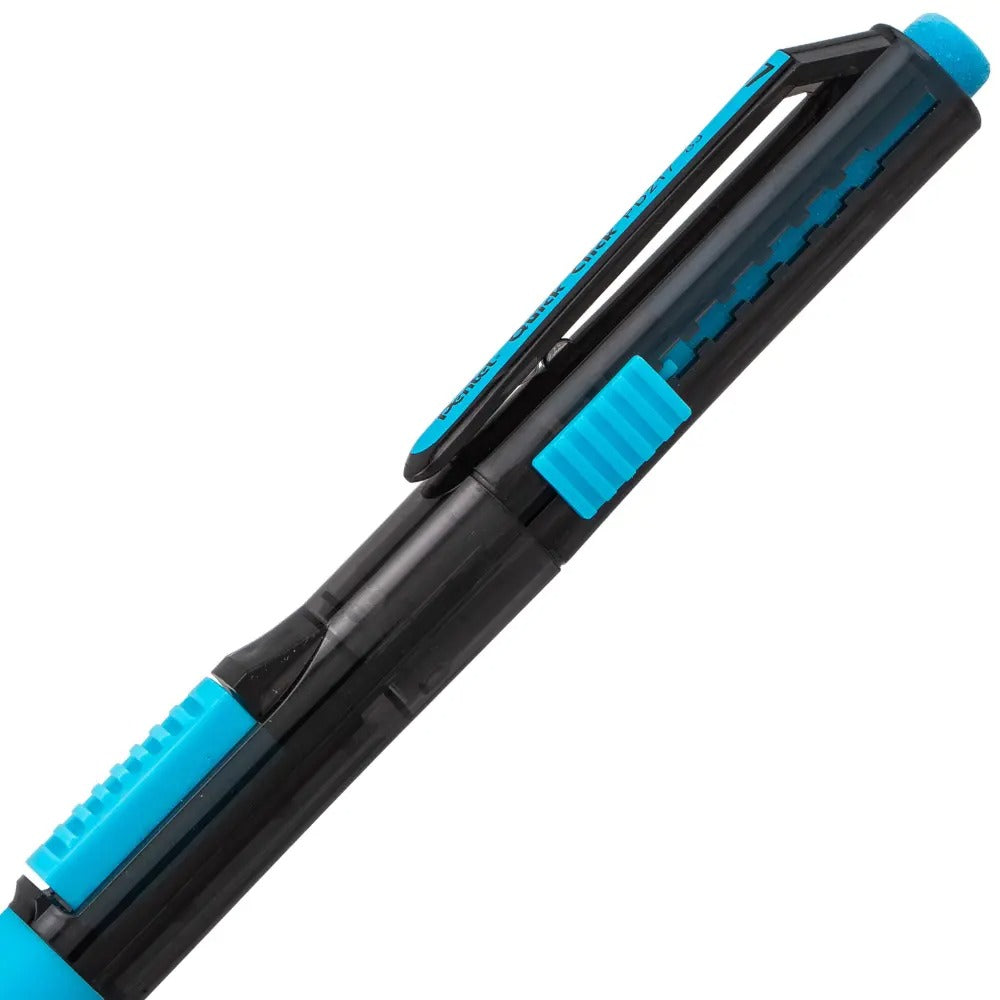 QUICK CLICK POP Mechanical Pencil, (0.7mm) Medium 2B Lead, Black Barrel w/Sky Blue Trim