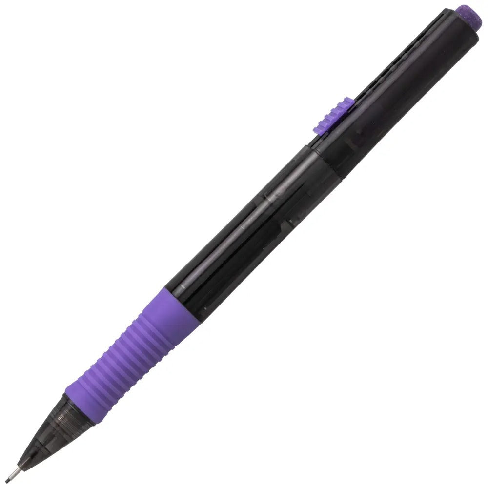 QUICK CLICK POP Mechanical Pencil, (0.7mm) Medium 2B Lead, Black Barrel w/Violet Trim