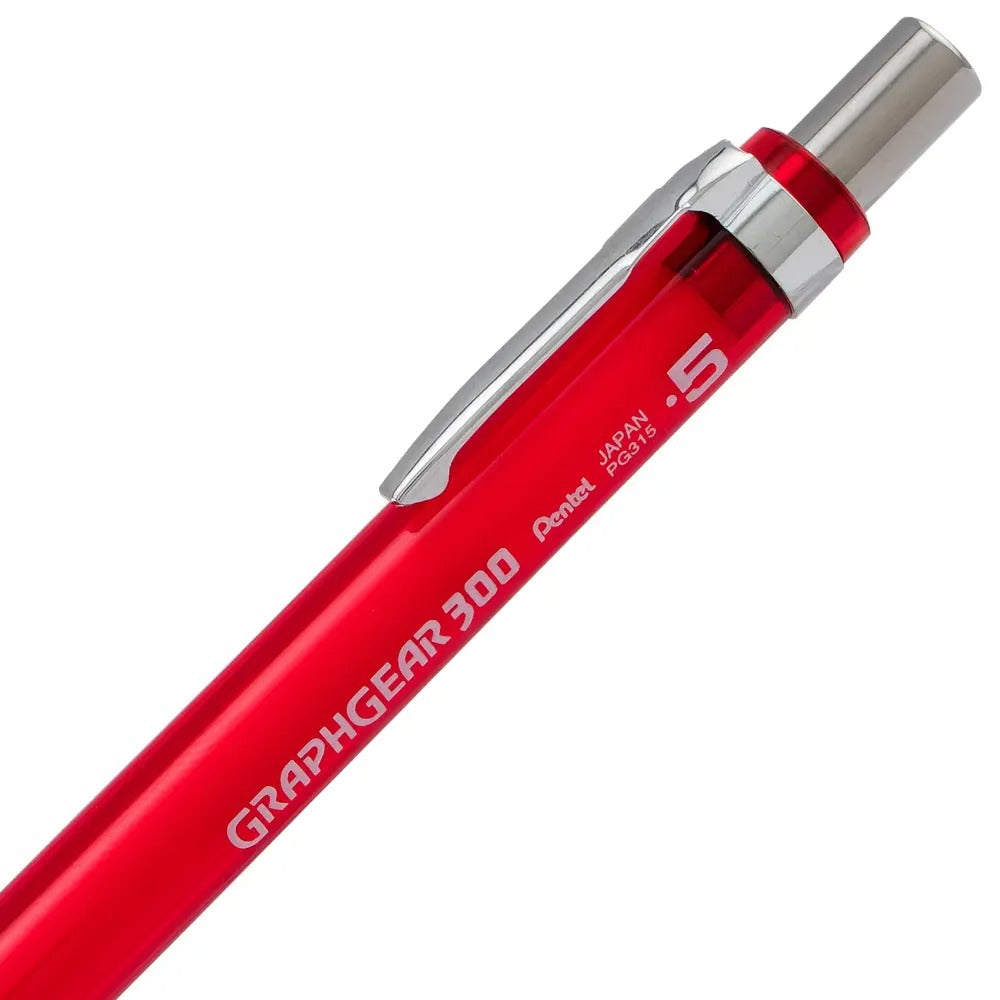 GraphGear 300 Mechanical Pencil, (0.5mm) Fine line, Red Barrel