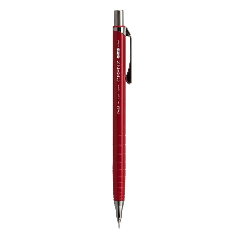 ORENZ 1-Click Mechanical Pencil (0.3mm) Red Barrel, Pre-Loaded with B Lead
