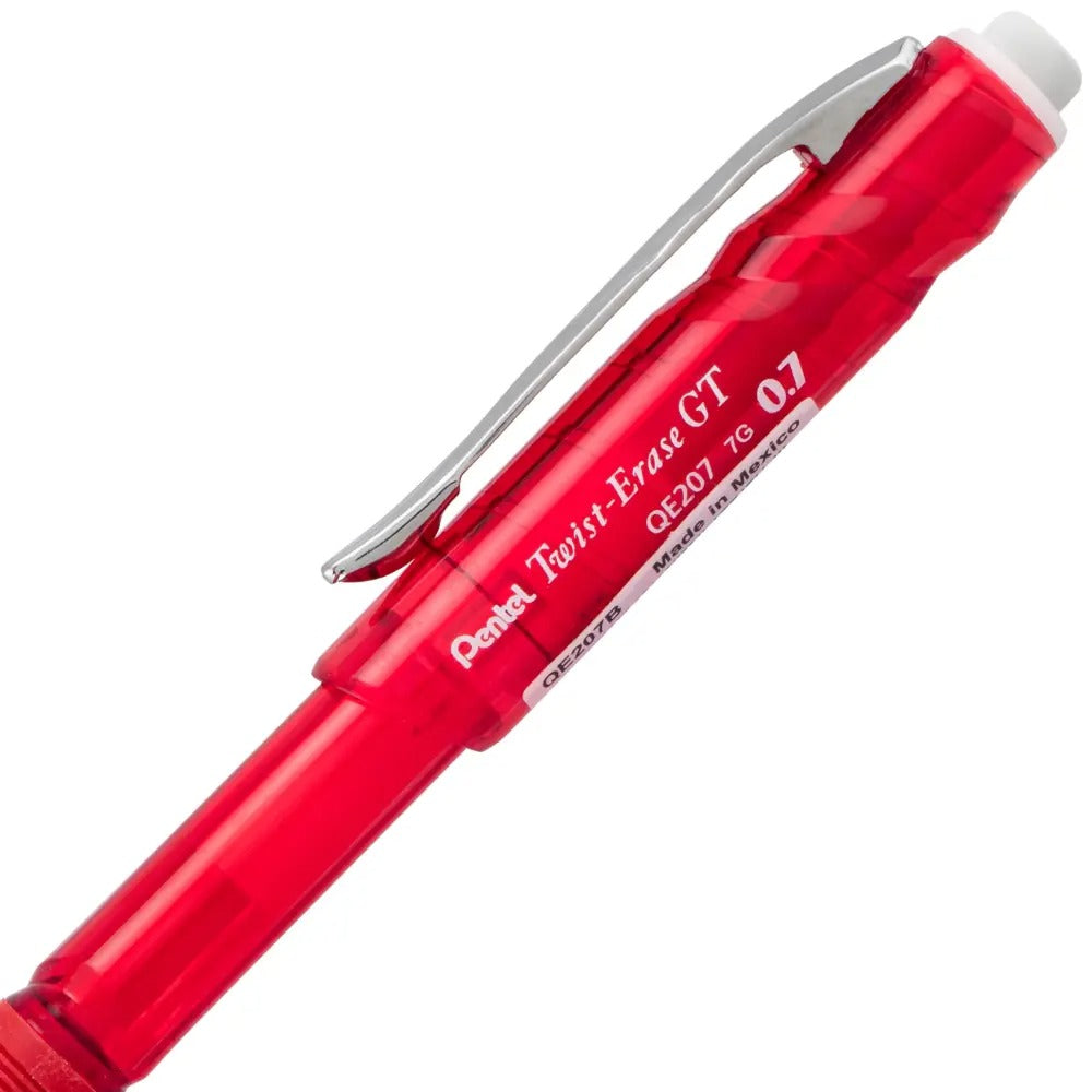 Twist-Erase GT (0.7mm) 1-CLICK Mechanical Pencil Transparent Red
