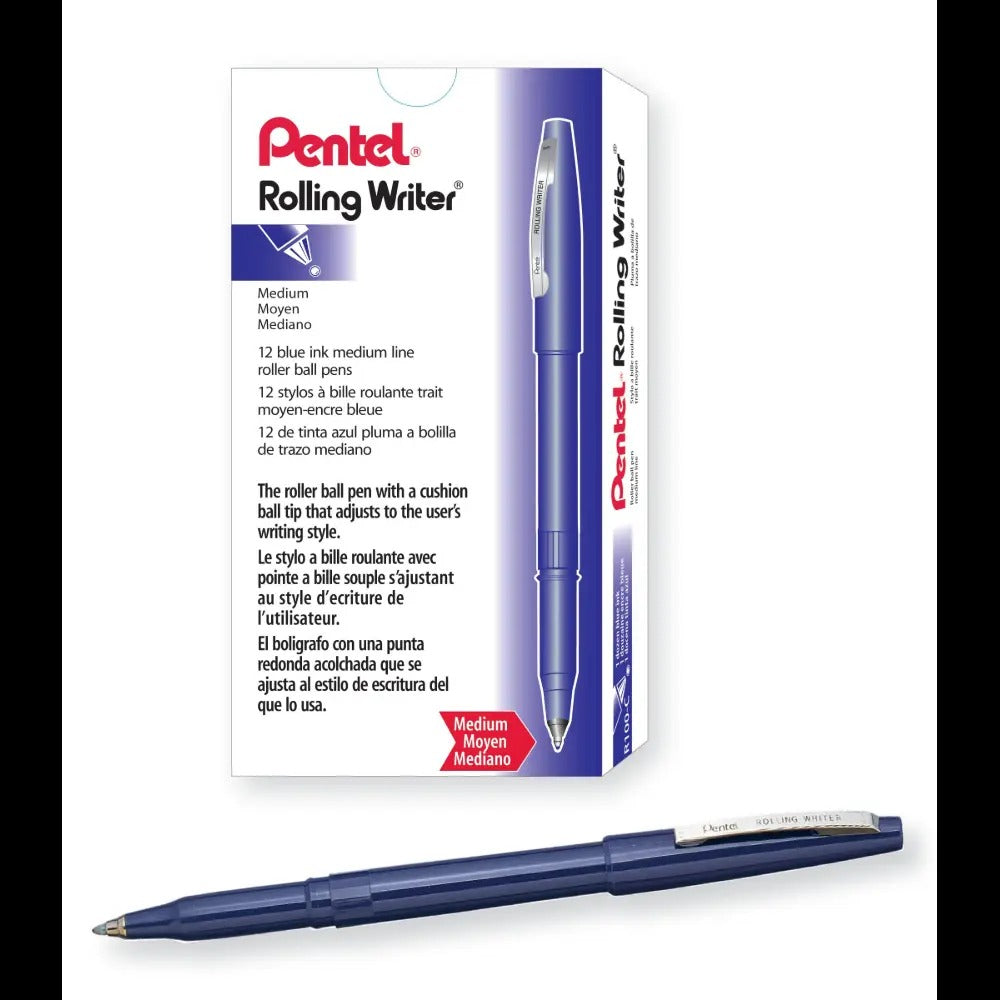 Rolling Writer Roller Ball Pen Medium Line, Blue Ink