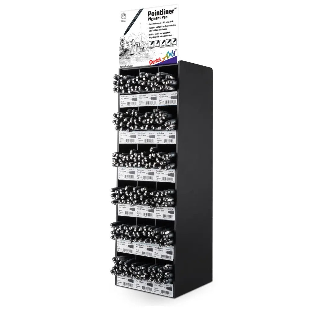 Pentel Arts Pointliner Pen Tower Display - 216 Pieces
