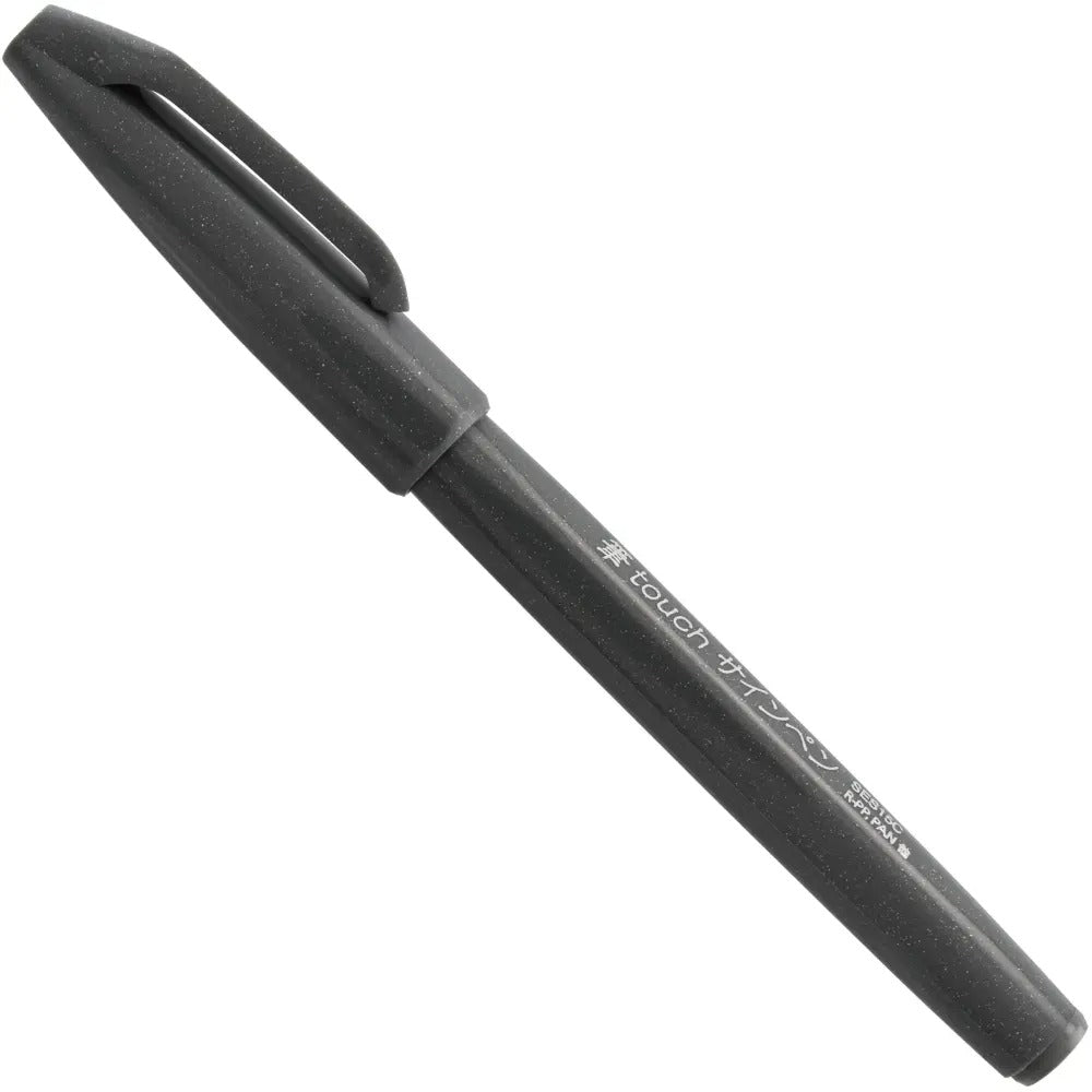 Pentel Arts Sign Pen Brush Tip, Gray Ink