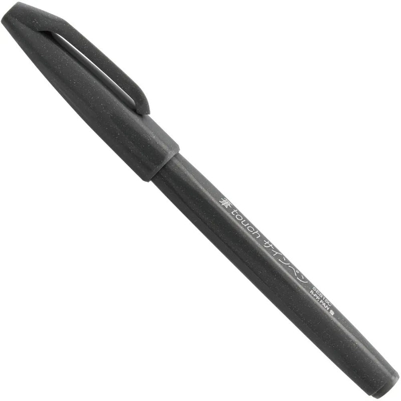 Pentel Arts Sign Pen Brush Tip, Gray Ink
