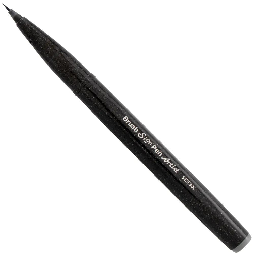 Pentel Arts Sign Pen Micro Brush, Gray Ink