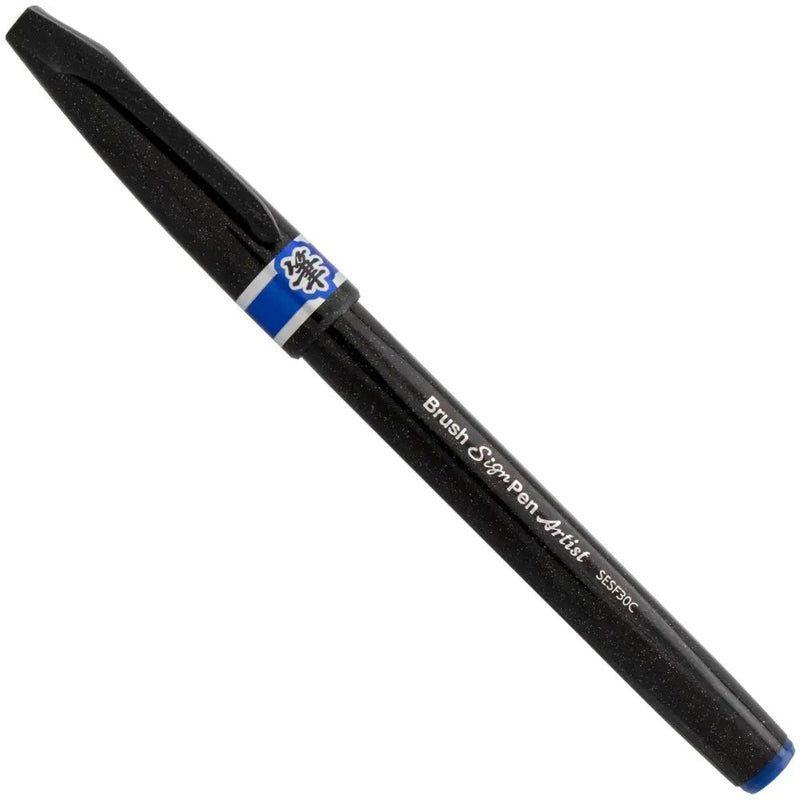 Pentel Arts Sign Pen Micro Brush, Blue Ink