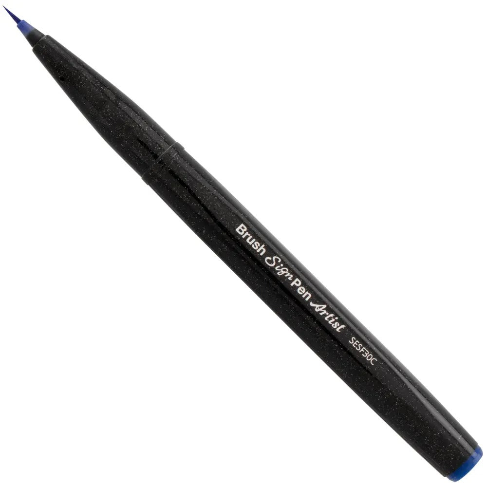 Pentel Arts Sign Pen Micro Brush, Blue Ink