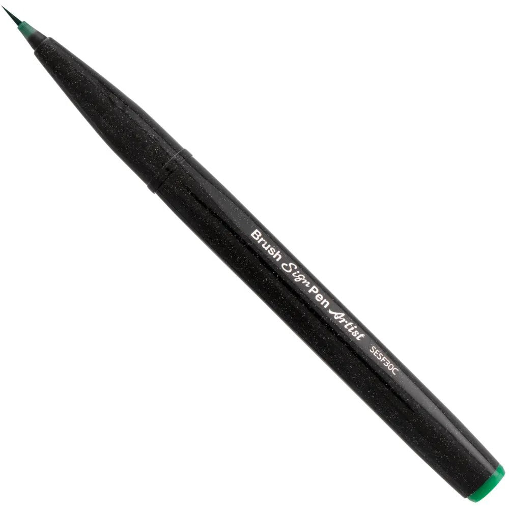 Pentel Arts Sign Pen Micro Brush, Green Ink