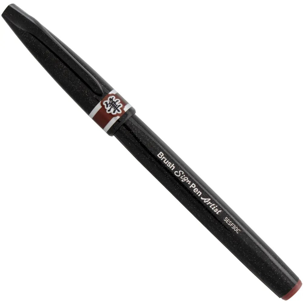 Pentel Arts Sign Pen Micro Brush, Brown Ink