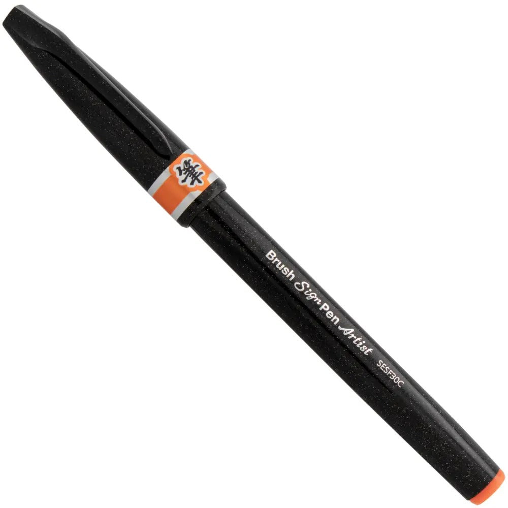 Pentel Arts Sign Pen Micro Brush, Orange Ink