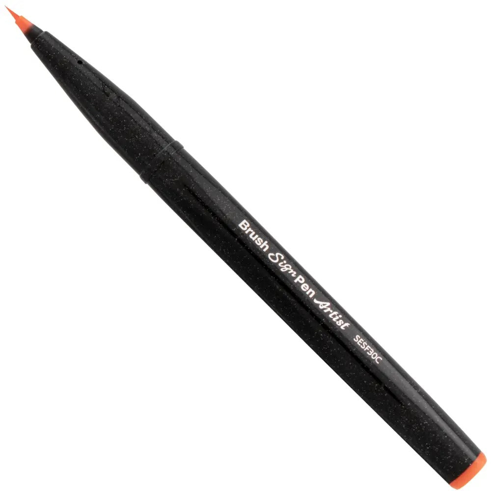 Pentel Arts Sign Pen Micro Brush, Orange Ink