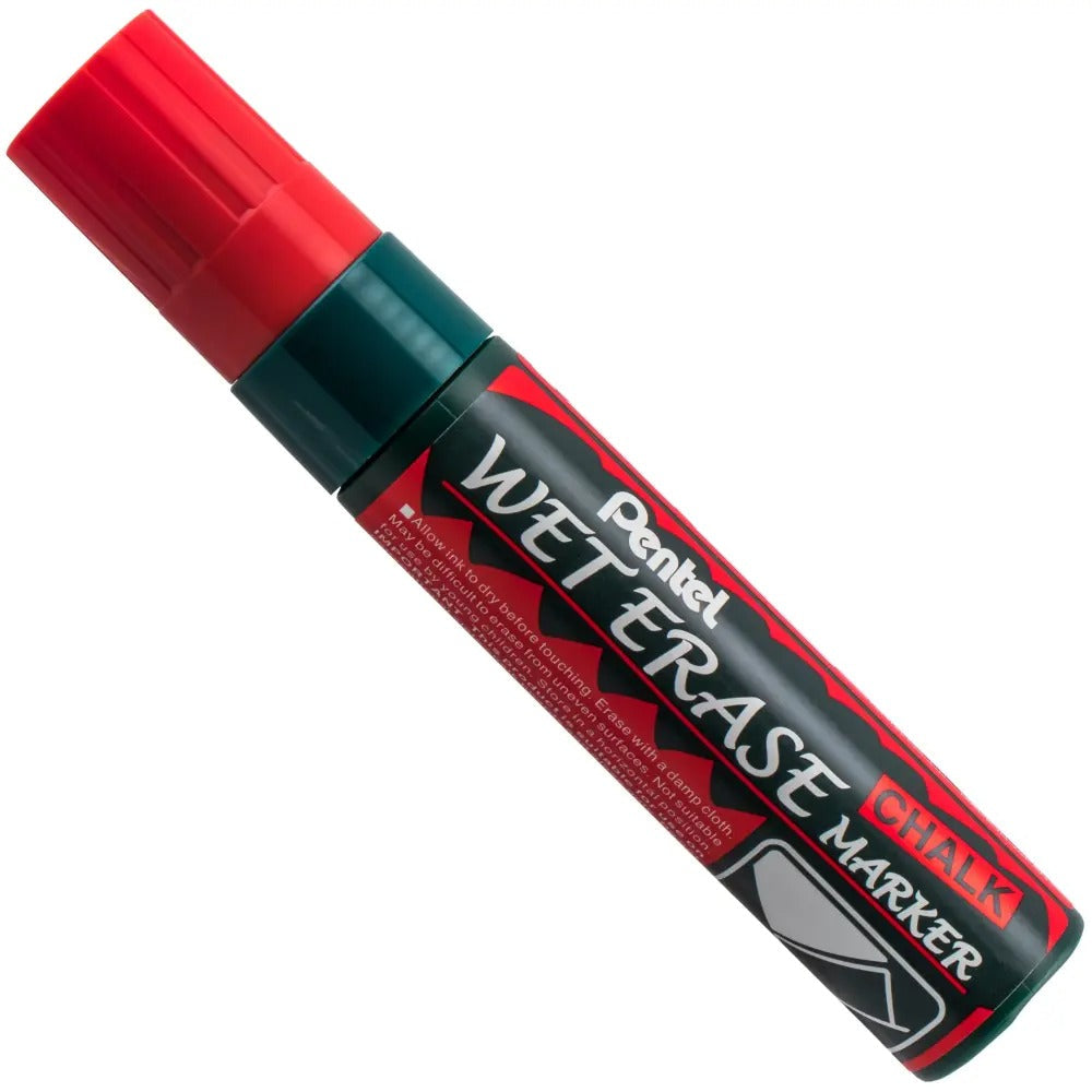 Pentel Arts Wet Erase Chalk Marker, Jumbo Tip, Red Ink