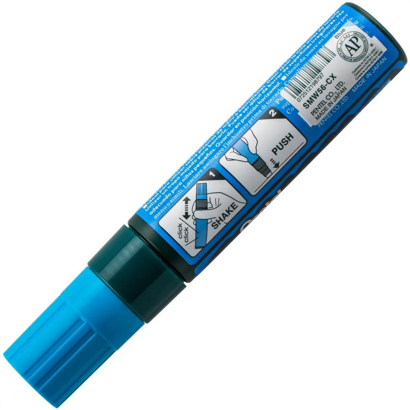 Pentel Arts Wet Erase Chalk Marker, Jumbo Tip, Blue Ink