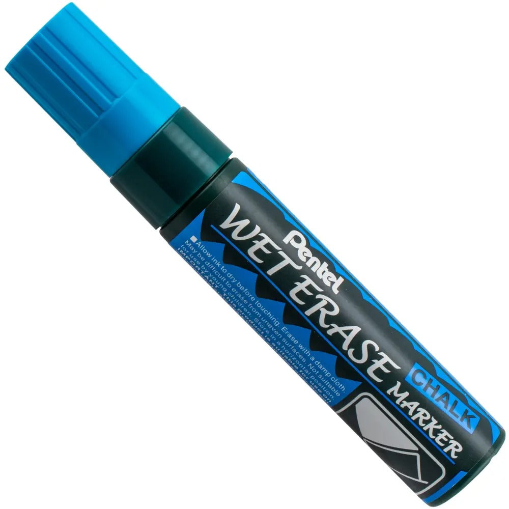 Pentel Arts Wet Erase Chalk Marker, Jumbo Tip, Blue Ink