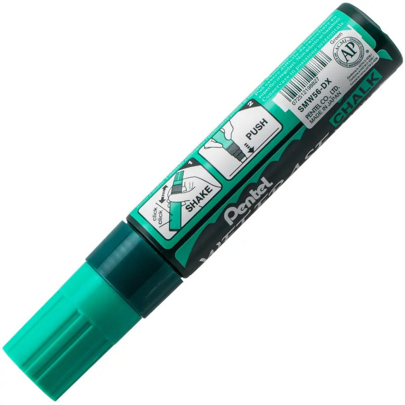 Pentel Arts Wet Erase Chalk Marker, Jumbo Tip, Green Ink