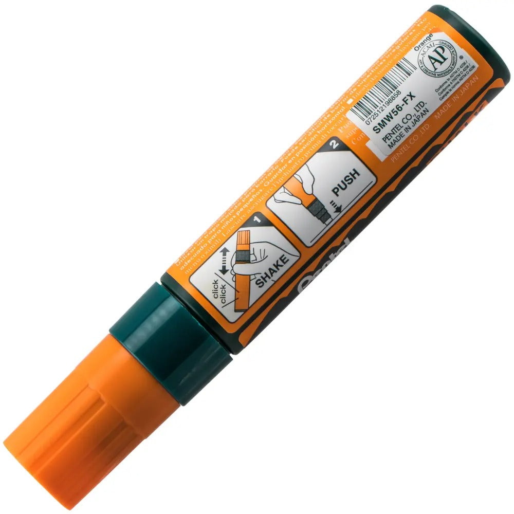Pentel Arts Wet Erase Chalk Marker, Jumbo Tip, Orange Ink