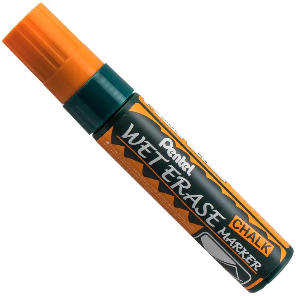 Pentel Arts Wet Erase Chalk Marker, Jumbo Tip, Orange Ink