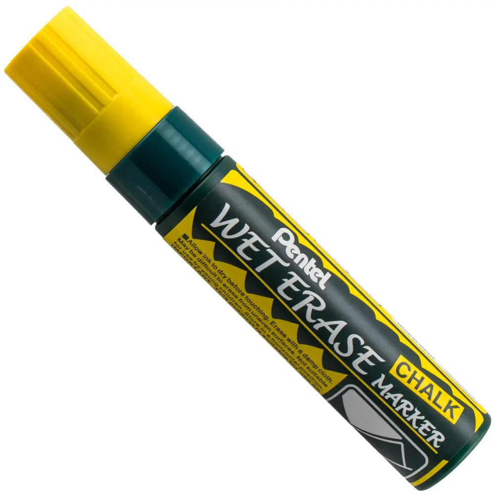 Pentel Arts Wet Erase Chalk Marker, Jumbo Tip, Yellow Ink