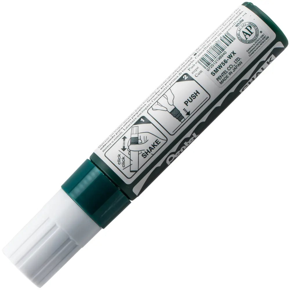 Pentel Arts Wet Erase Chalk Marker, Jumbo Tip, White Ink