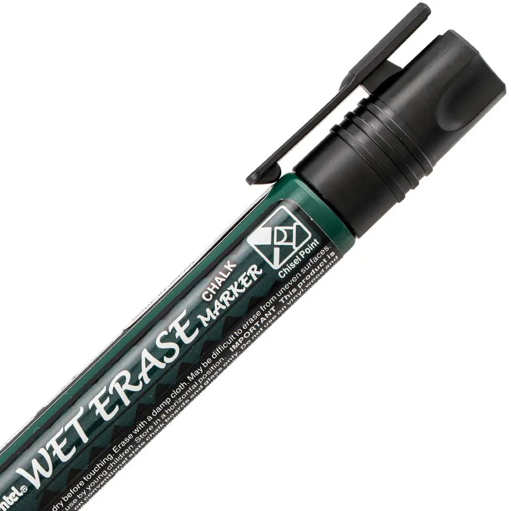 Pentel Arts Wet Erase Chalk Marker, Chisel Tip, Black Ink