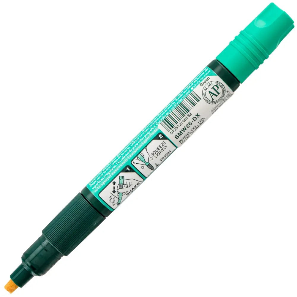 Pentel Arts Wet Erase Chalk Marker, Chisel Tip, Green Ink