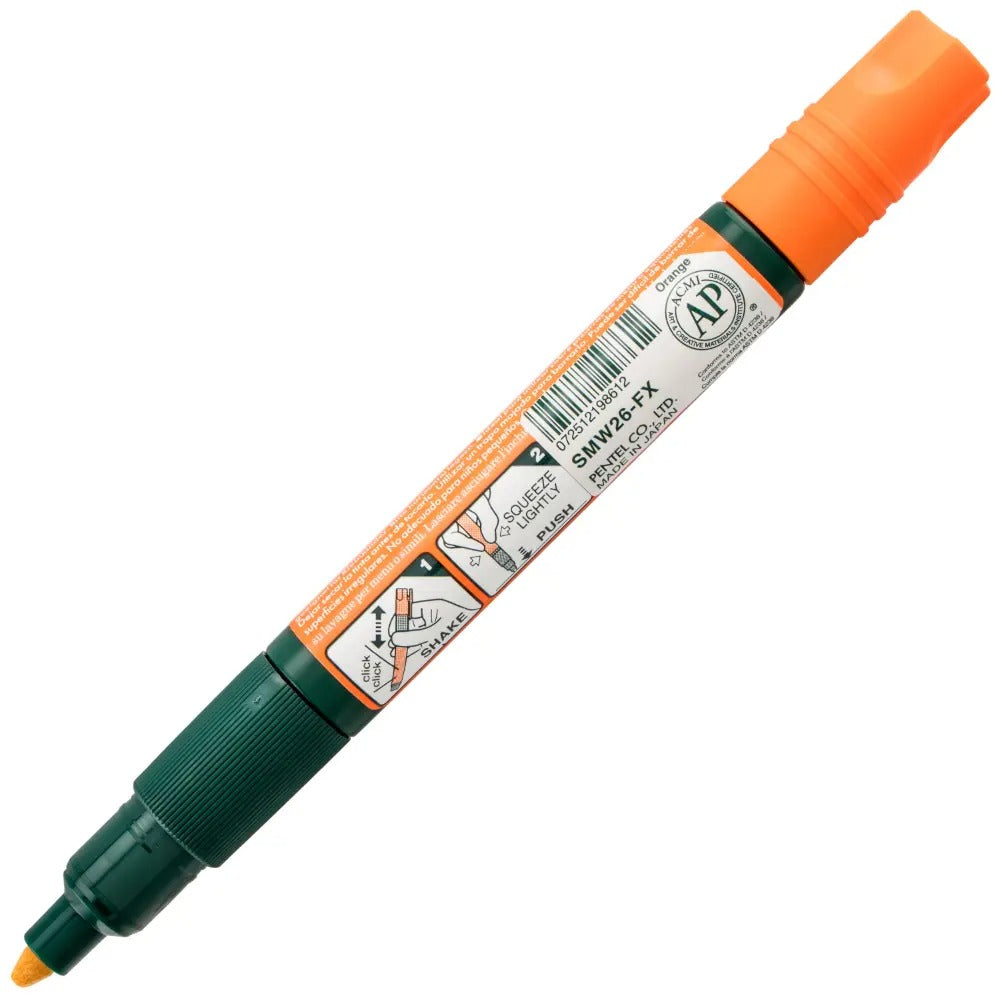 Pentel Arts Wet Erase Chalk Marker, Chisel Tip, Orange Ink