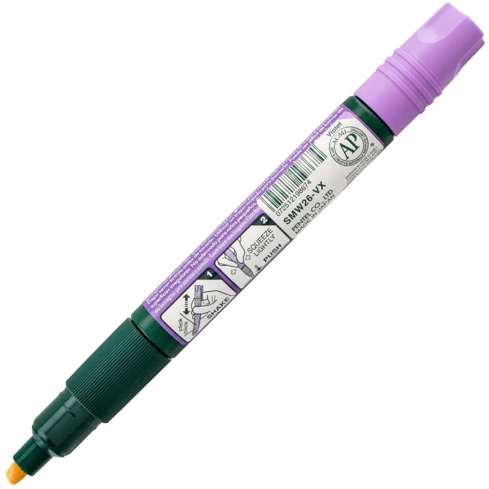 Pentel Arts Wet Erase Chalk Marker, Chisel Tip, Violet Ink