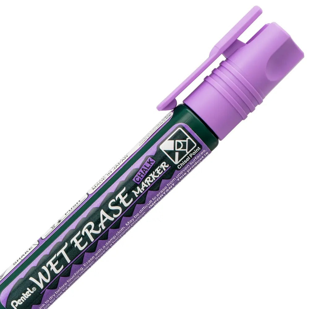 Pentel Arts Wet Erase Chalk Marker, Chisel Tip, Violet Ink
