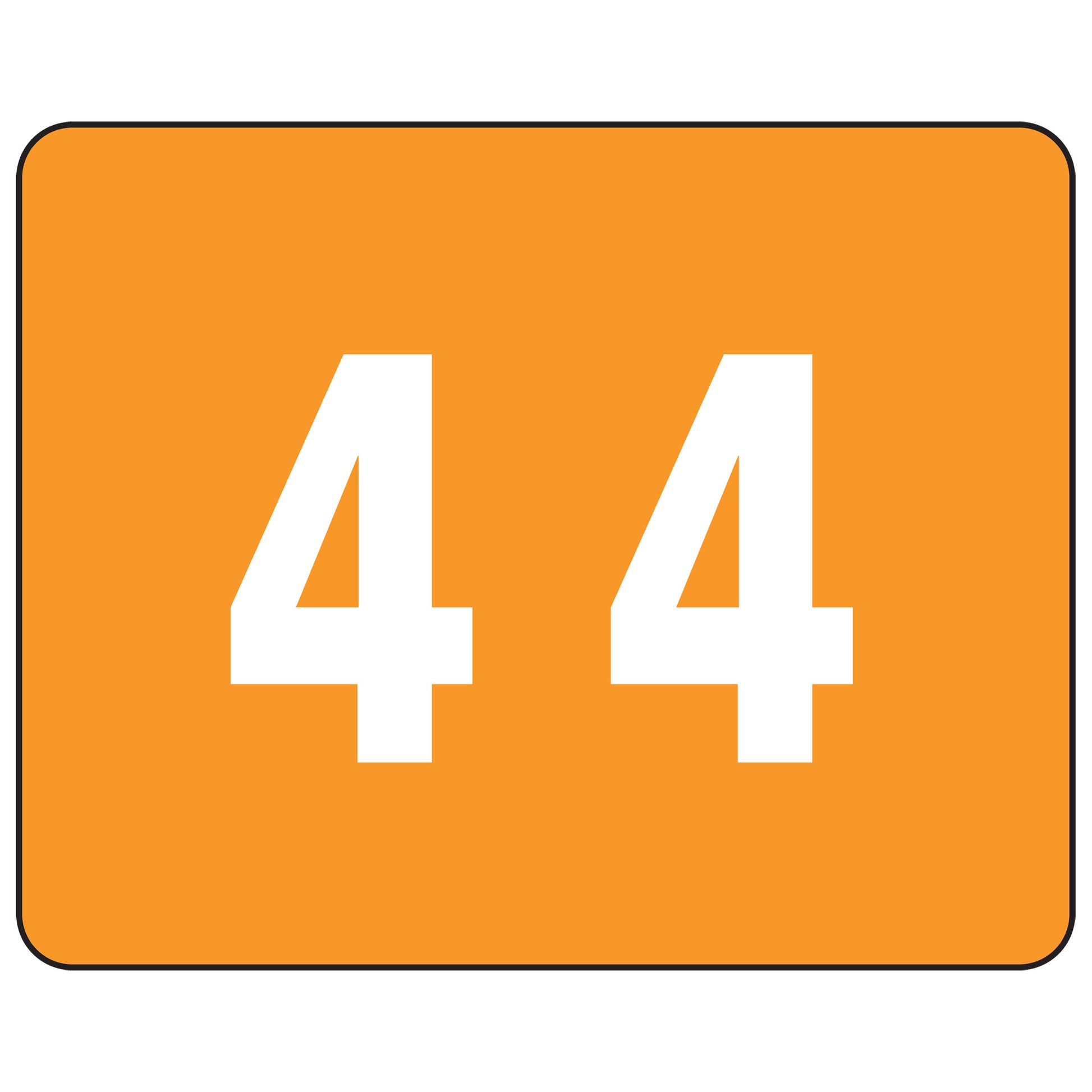 Smead DCCRN Color-Coded Numeric Label, 4, Label Roll, Orange, 500 per Roll (67344)