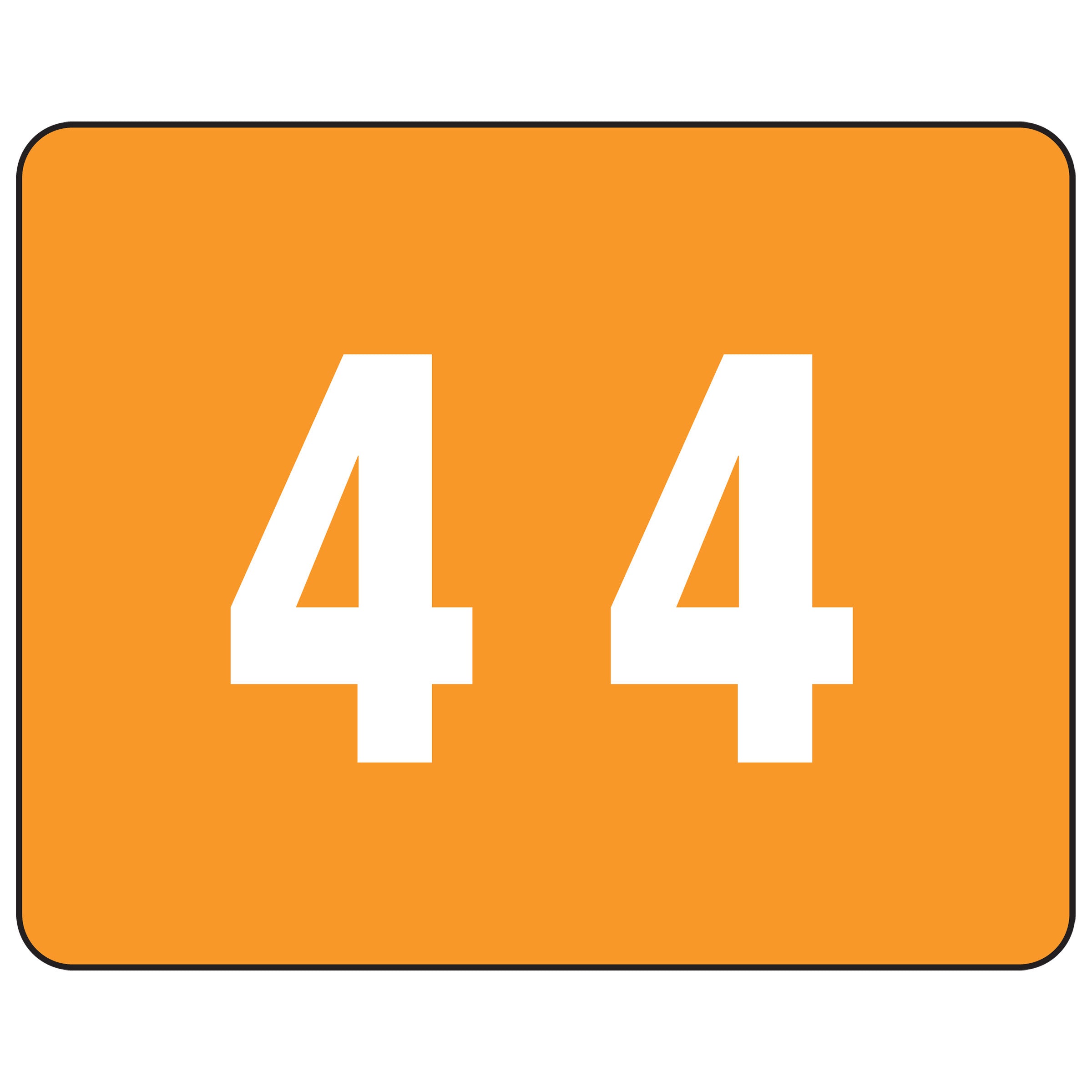 Smead DCCRN Color-Coded Numeric Label, 4, Label Roll, Orange, 500 per Roll (67344)