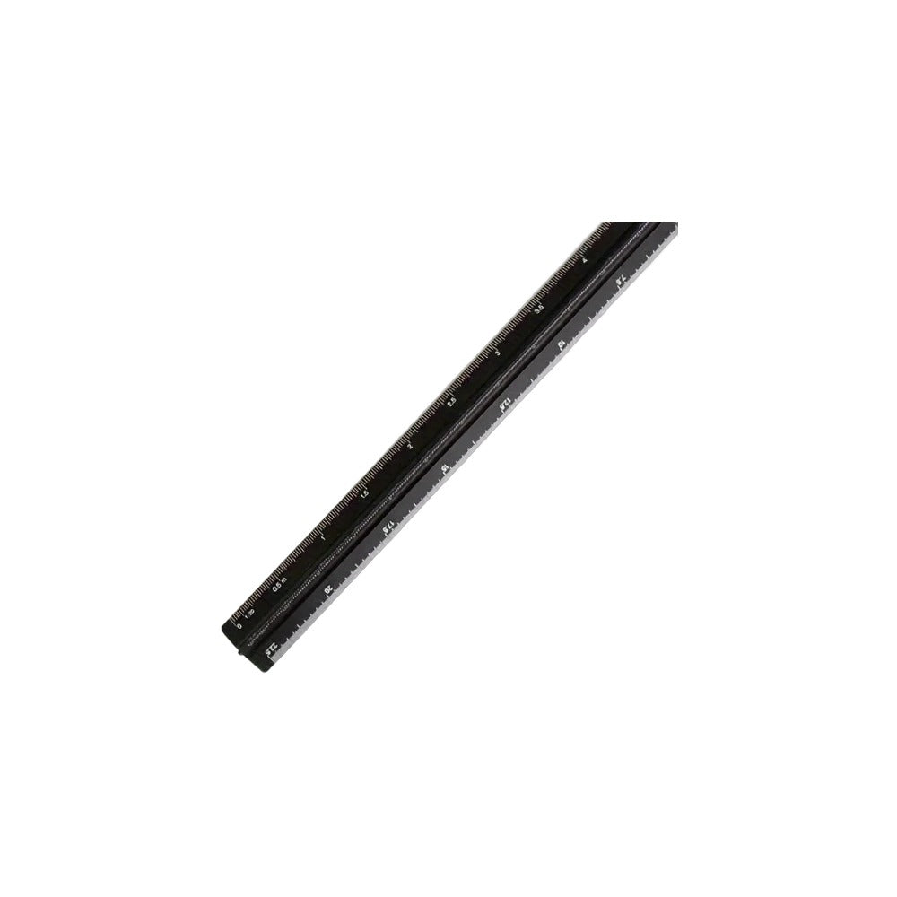 Black triangular architect scale ruler