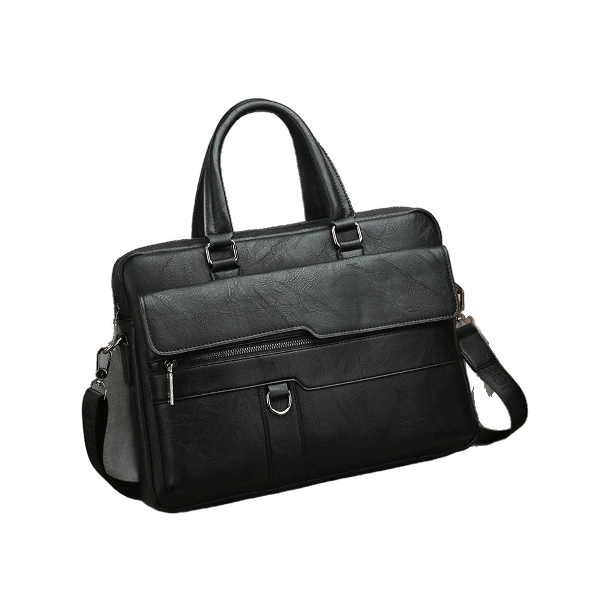Black leather-look briefcase