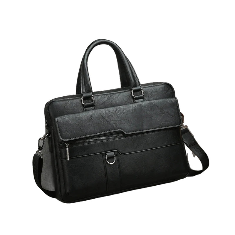 Black leather-look briefcase