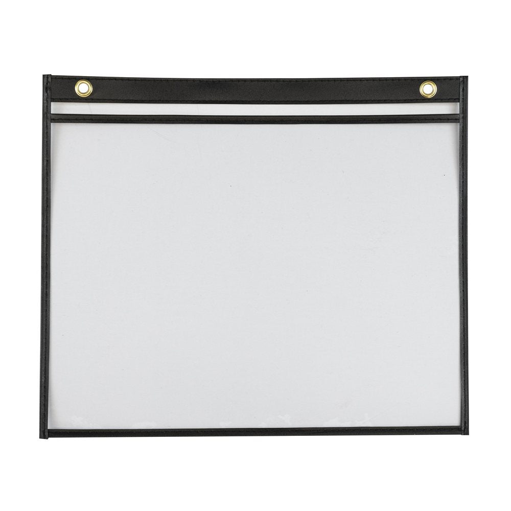 Shop Ticket File Jacket, Both Sides Clear, Black Stitched Edging, 12 X 9, 1/EA, +125EA/CT
