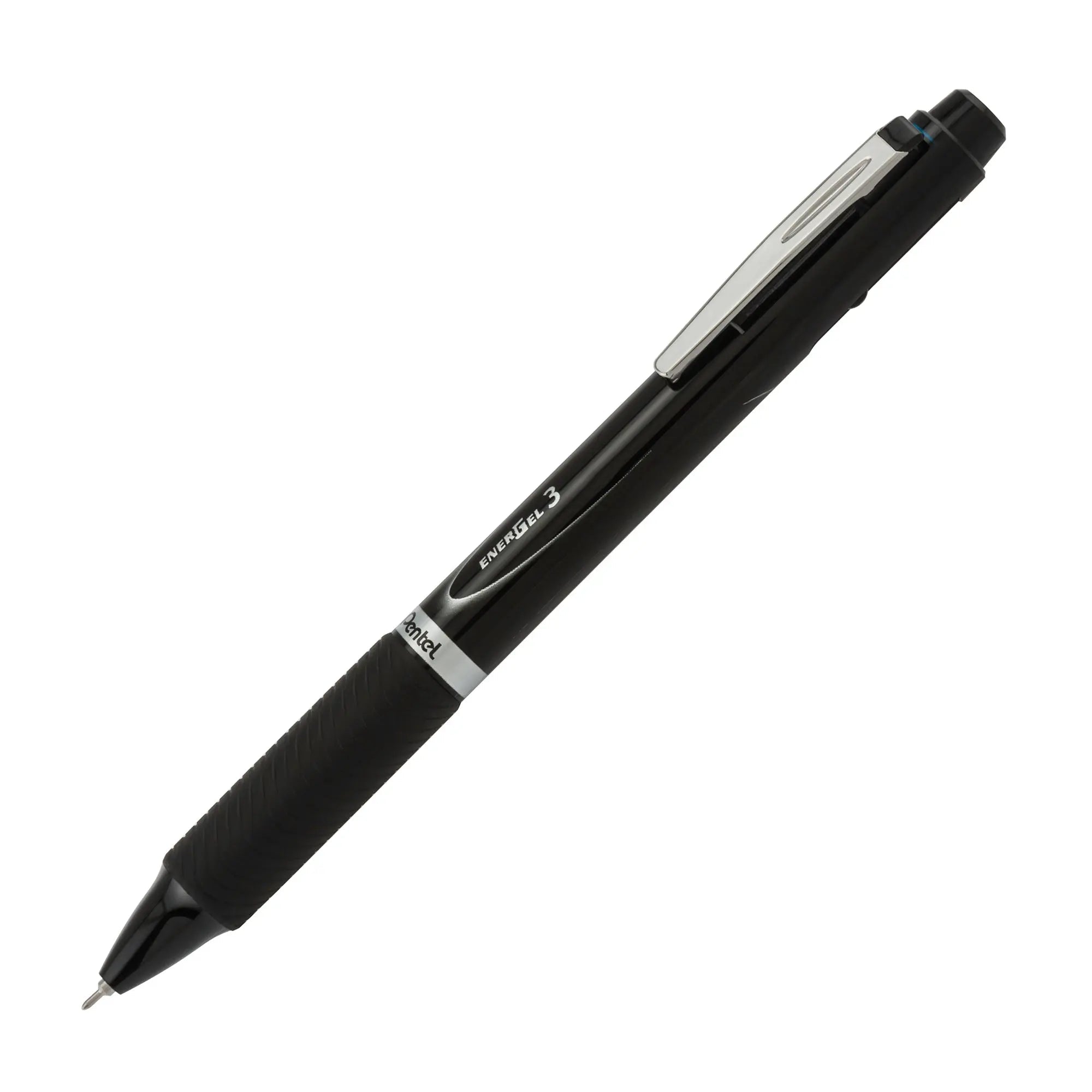 EnerGel 3 Multi-Function, 3-Ink Gel Pen, (0.5mm) Fine Line, Black/Red/Blue Ink, White Barrel